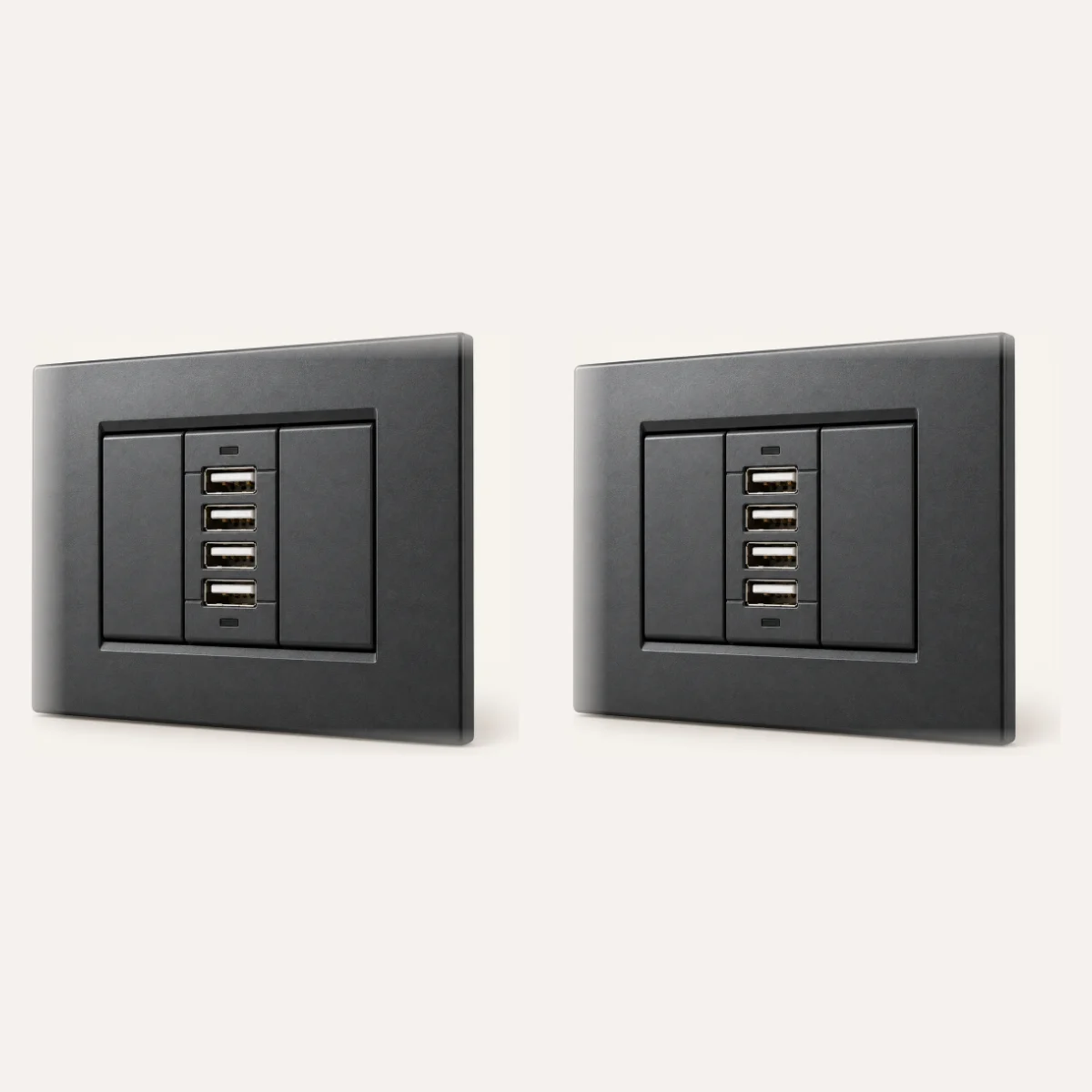 Kit di 2 i-socket per placche Bticino Living (Nero)
