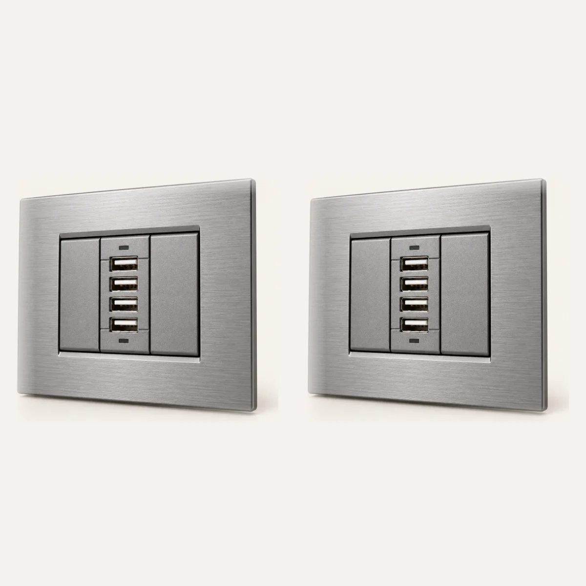 Kit di 2 i-socket per placche Bticino Living Tech (Alluminio)
