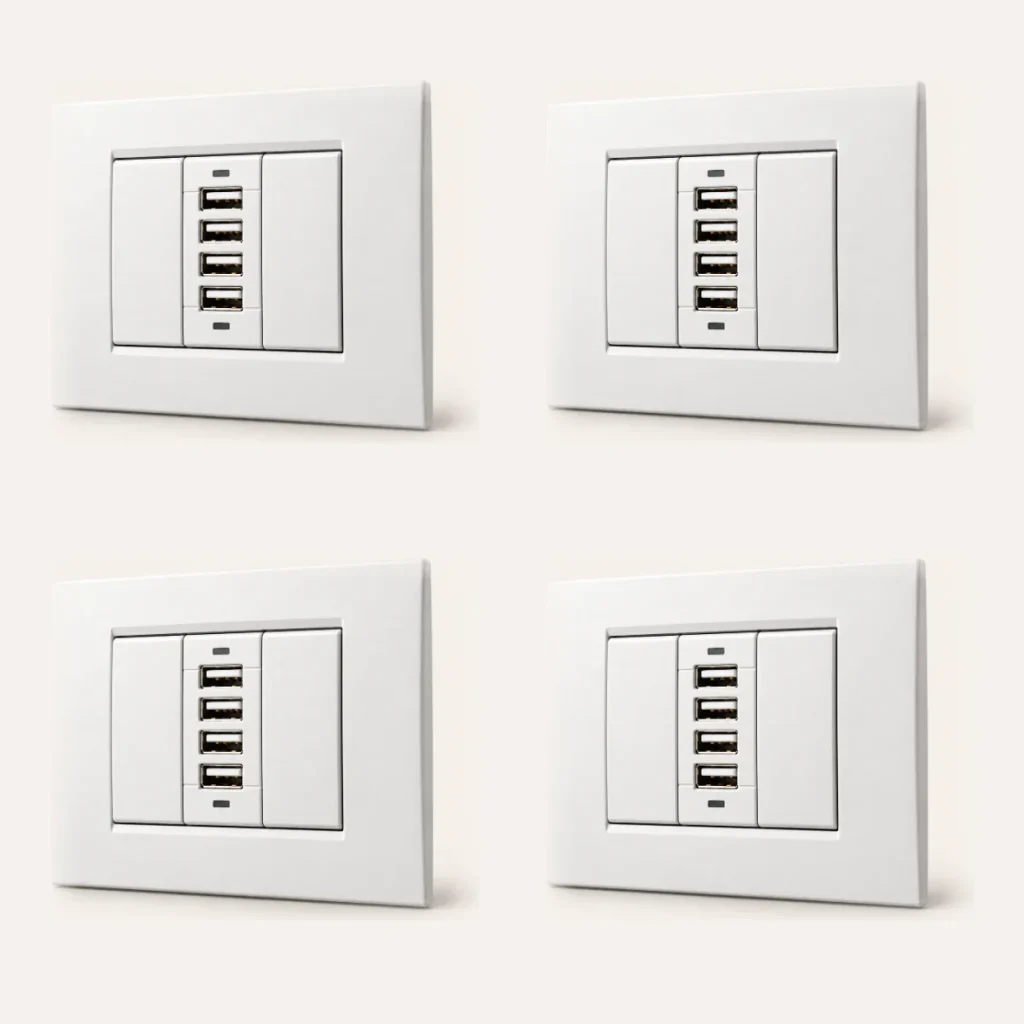 Kit di 4 i-socket per placche Bticino Living Light